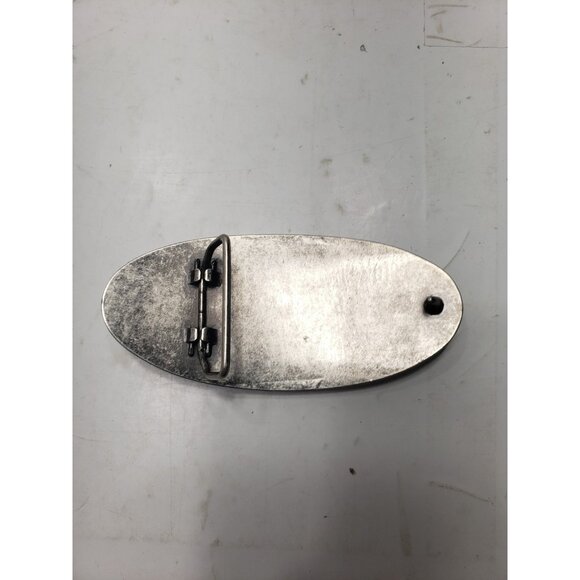 Set Of 3 Vintage Leather Snakeskin Oval Shaped Solid Brass Belt Buckles - Picture 8 of 10